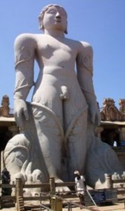 The naked staue of Jain religion in Sarvanbelagola, Hassan near Bangalore