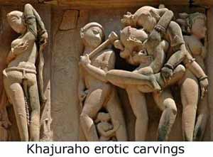 Khajuraho Kama Sutra Temple has statues of the art of making love, an art that was honoured in ancient India